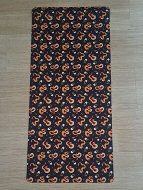 Black and Orange Dragon Print  Desk Mat Pad - Extended Keyboard Mouse Pad.